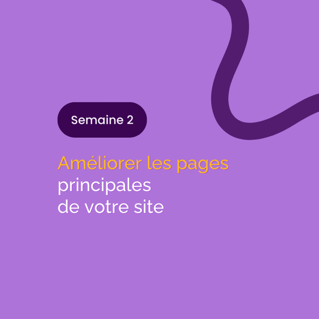 Programme de la deuxième semaine de coaching SEO de Sarah Freitag