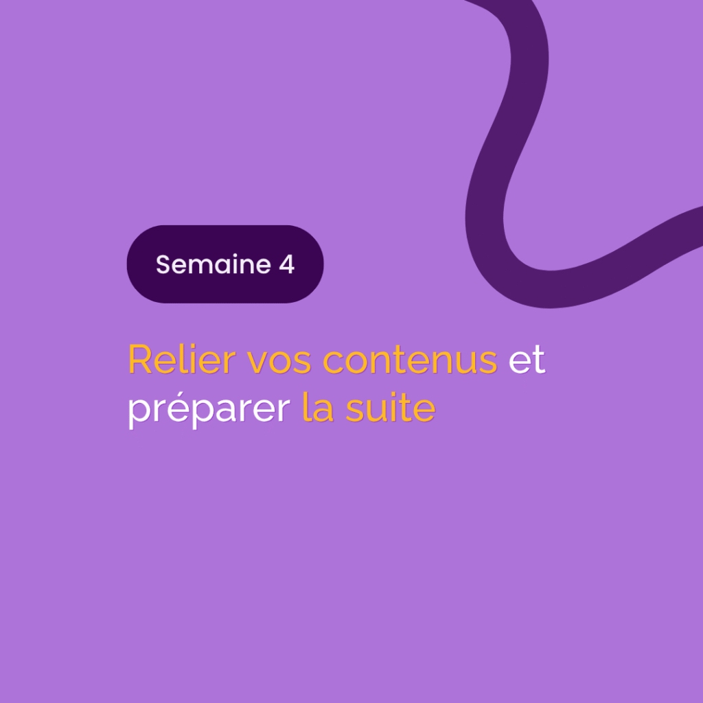 Programme de la quatrième semaine de coaching SEO de Sarah Freitag